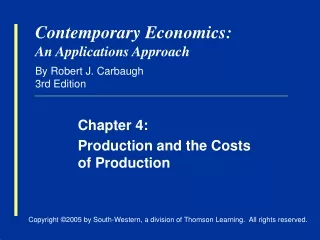 Contemporary Economics: An Applications Approach By Robert J. Carbaugh 3rd Edition