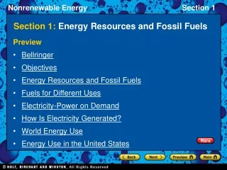 Section 1:  Energy Resources and Fossil Fuels