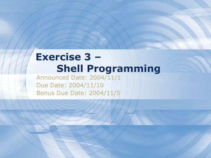 exercise 3 shell programming