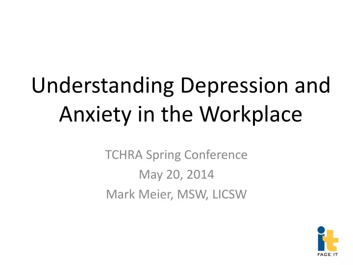 understanding depression and anxiety in the workplace