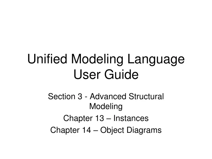 unified modeling language user guide