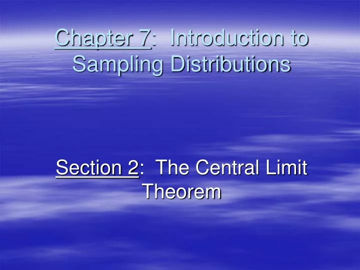 chapter 7 introduction to sampling distributions