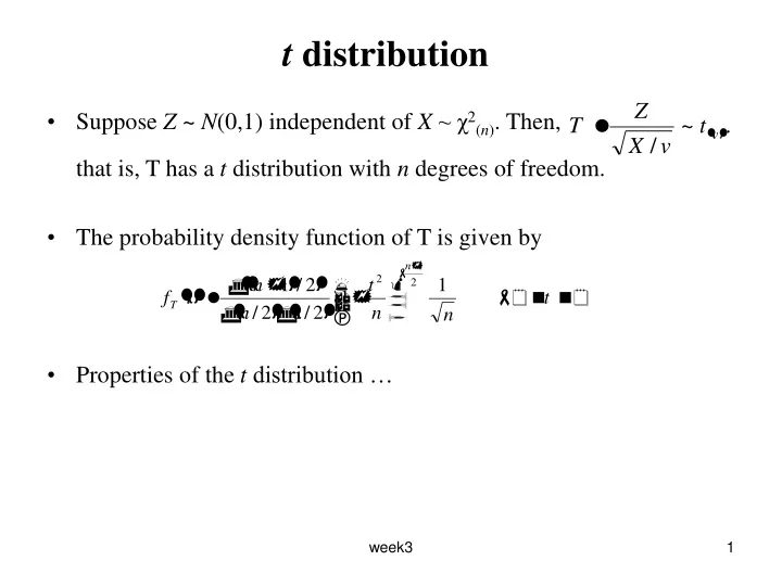 t distribution