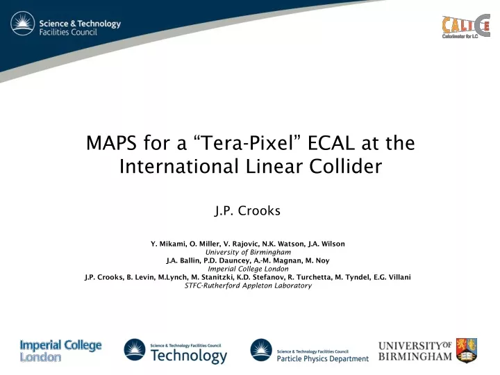 maps for a tera pixel ecal at the international linear collider