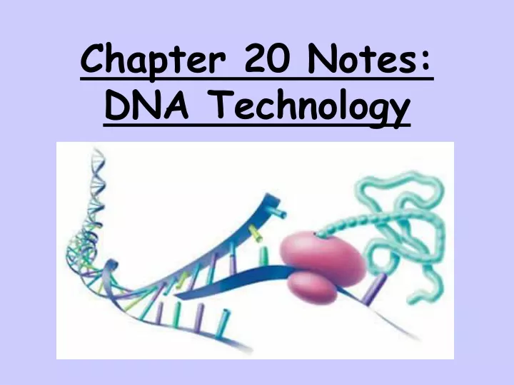 chapter 20 notes dna technology