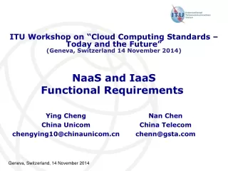 NaaS and IaaS  Functional Requirements