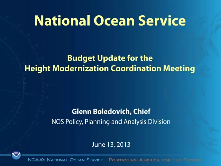 national ocean service budget update