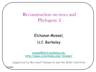 Reconstruction on trees and Phylogeny 2
