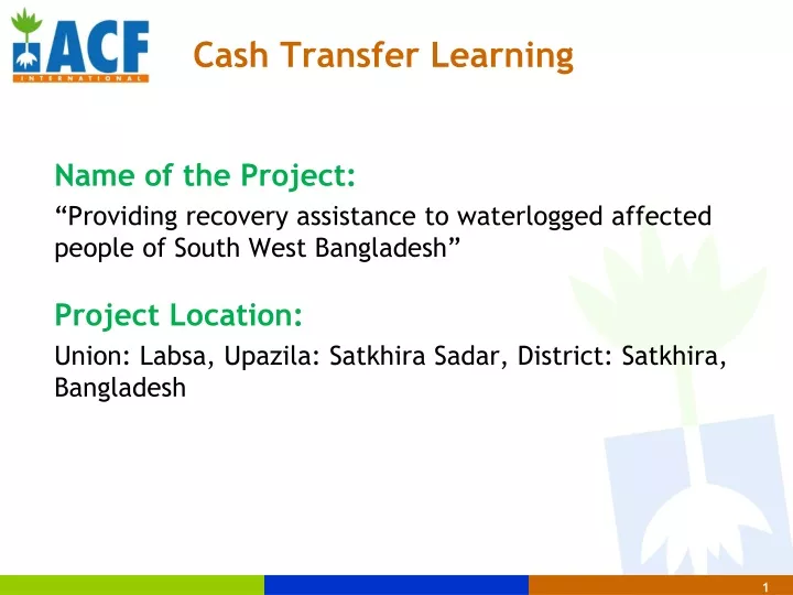 cash transfer learning
