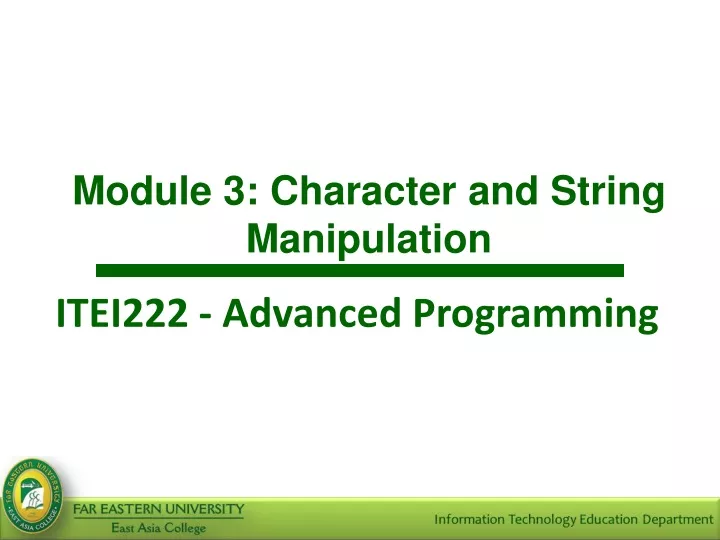 module 3 character and string manipulation