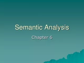 semantic analysis