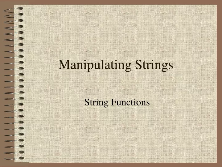 manipulating strings