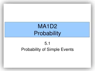 MA1D2 Probability