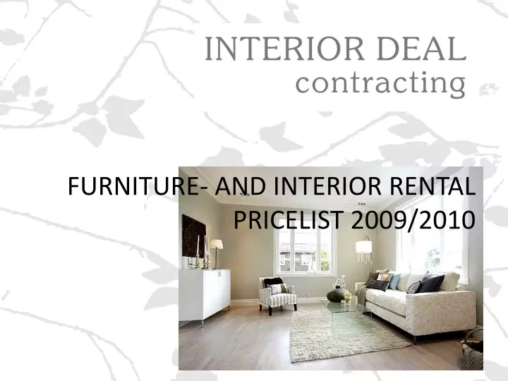 furniture and interior rental pricelist 2009 2010