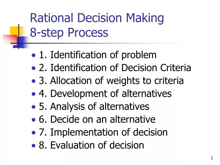 rational decision making 8 step process