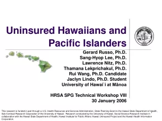 Uninsured Hawaiians and Pacific Islanders