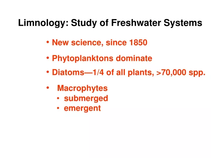 limnology study of freshwater systems