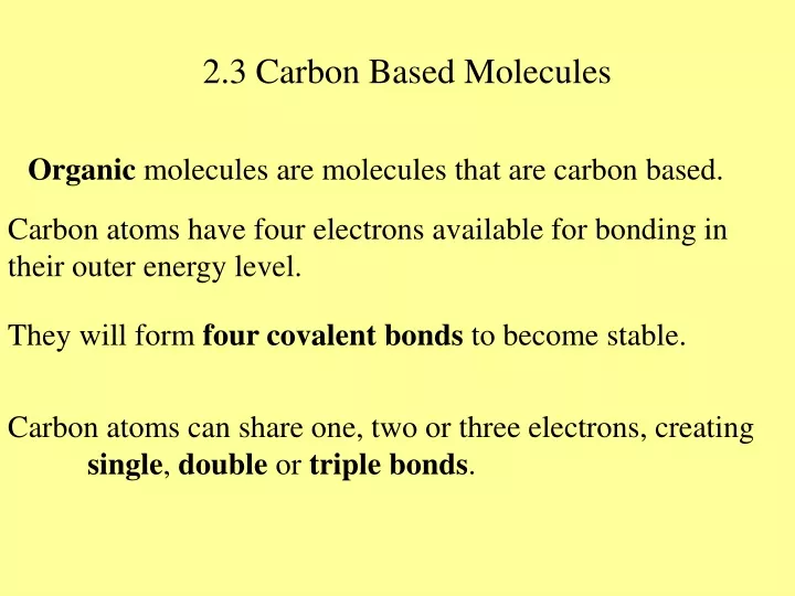 2 3 carbon based molecules