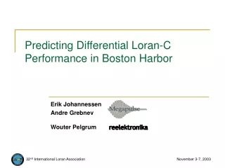 Predicting Differential Loran-C Performance in Boston Harbor