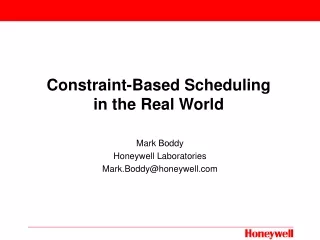Constraint-Based Scheduling in the Real World