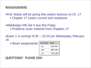 Announcements Prof. Reitze will be giving this week ’ s lectures on Ch. 17