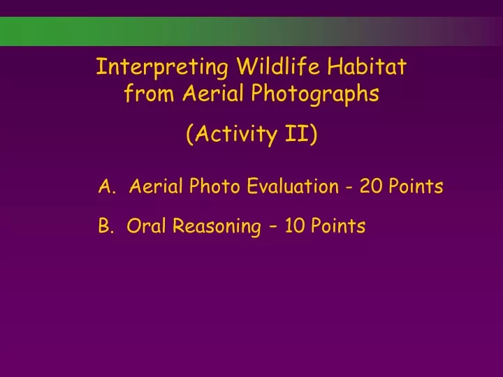 interpreting wildlife habitat from aerial