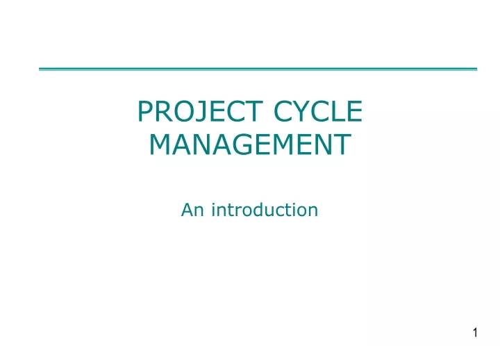 project cycle management