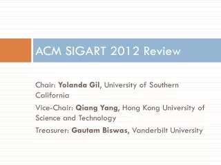 ACM SIGART 2012 Review