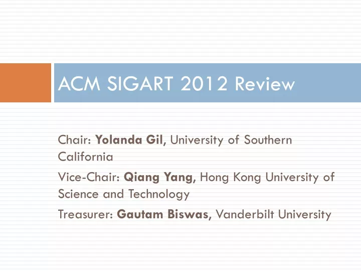 acm sigart 2012 review