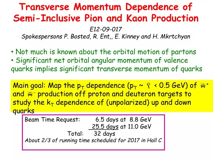 transverse momentum dependence of semi inclusive