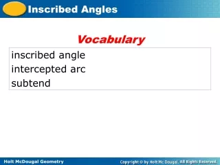 inscribed angle intercepted arc subtend