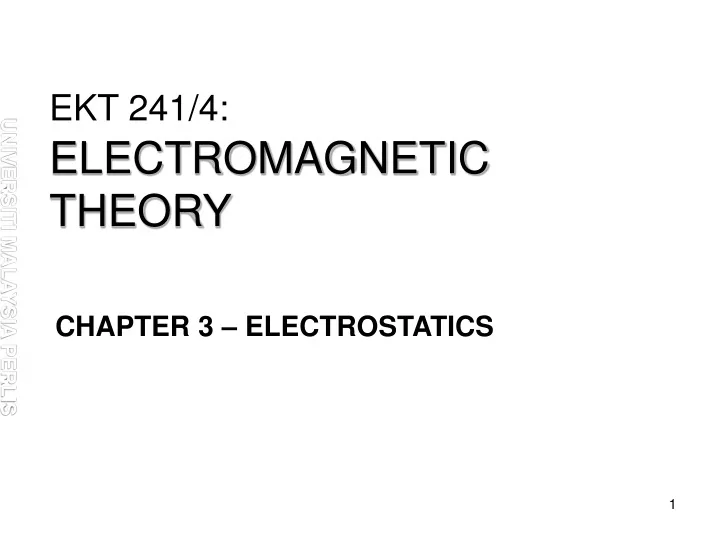 ekt 241 4 electromagnetic theory
