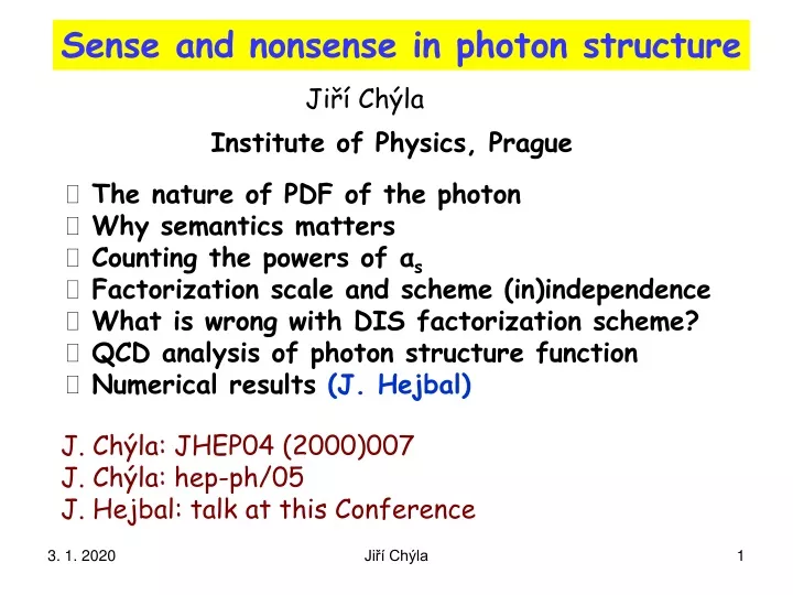 sense and nonsense in photon structure