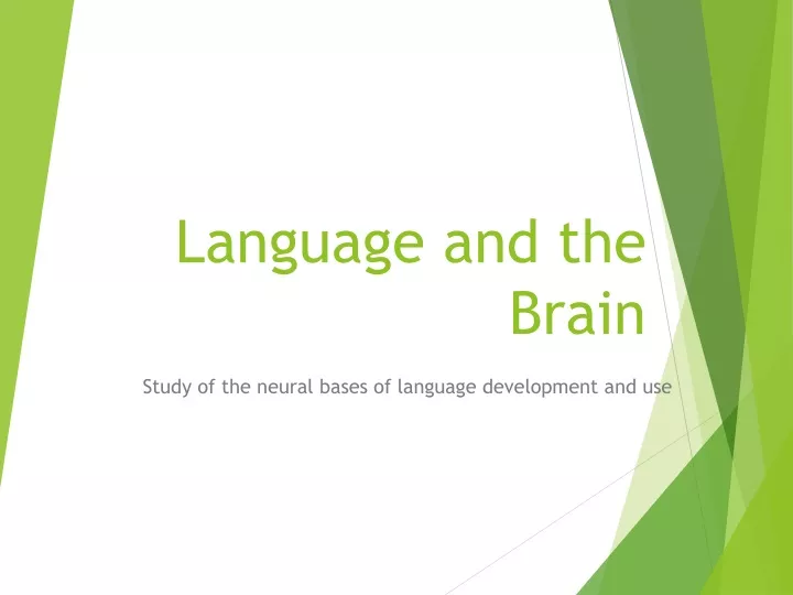 language and the brain