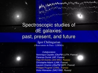 Spectroscopic studies of  dE galaxies:  past, present, and future