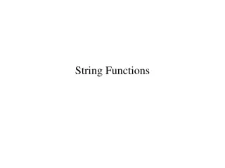 String Functions