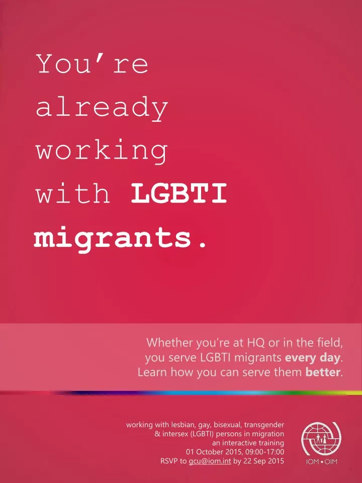 you re already working with lgbti migrants