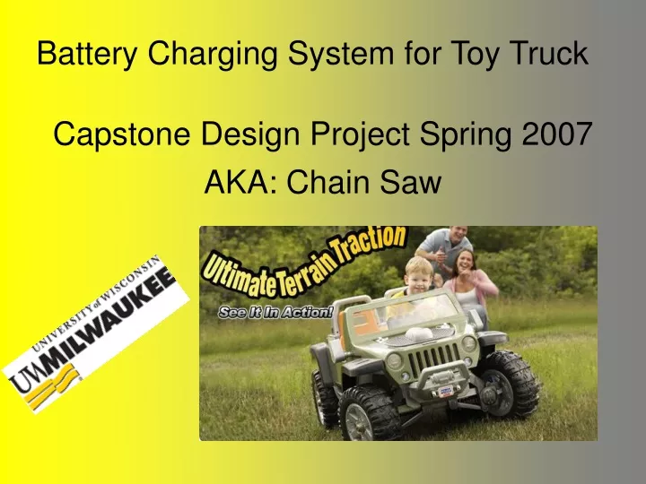 battery charging system for toy truck