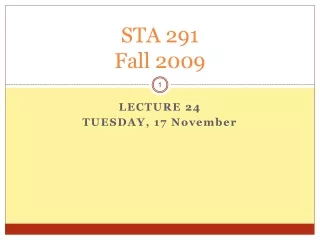 STA 291 Fall 2009