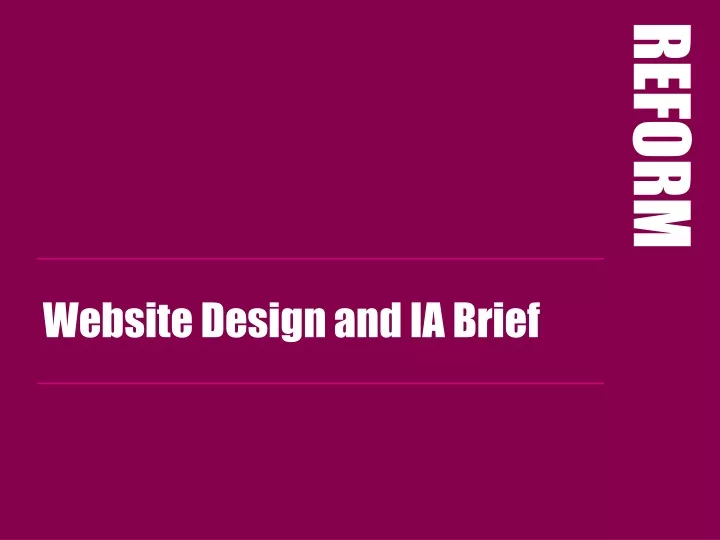 website design and ia brief