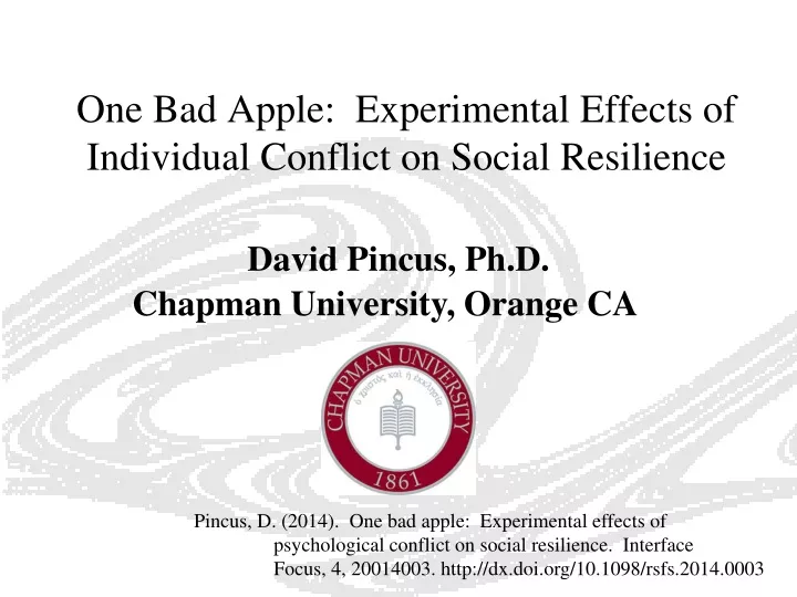 one bad apple experimental effects of individual