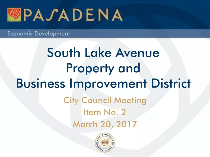 south lake avenue property and business improvement district