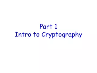 Part 1 Intro to Cryptography