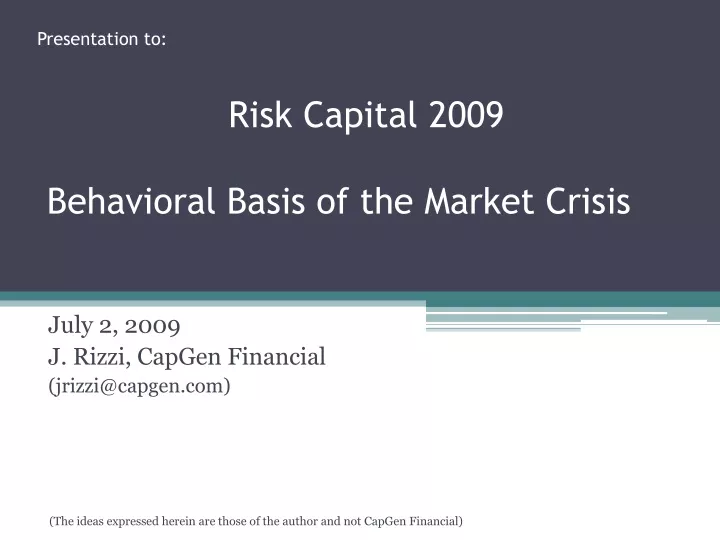 july 2 2009 j rizzi capgen financial jrizzi@capgen com