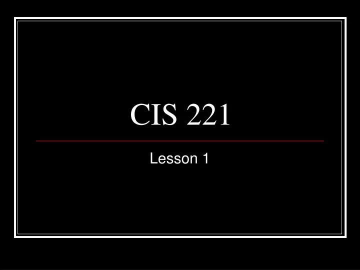 cis 221