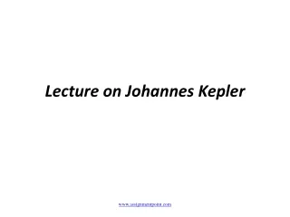 Lecture on Johannes Kepler