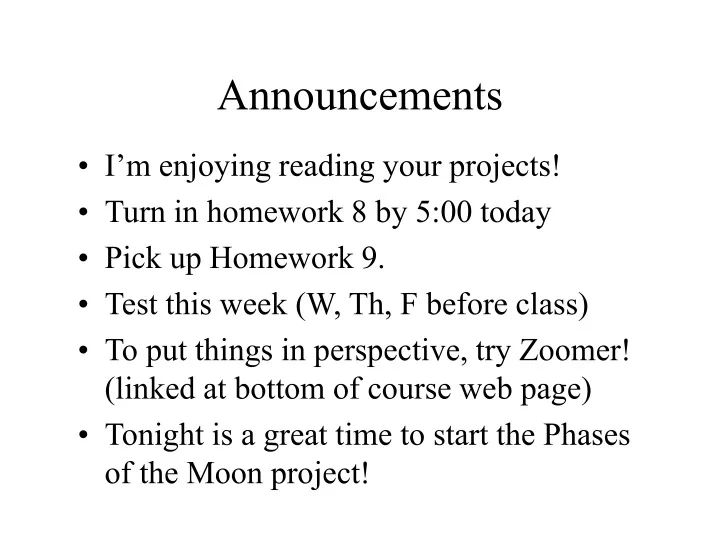 announcements