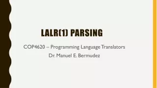 LALR(1) parsing
