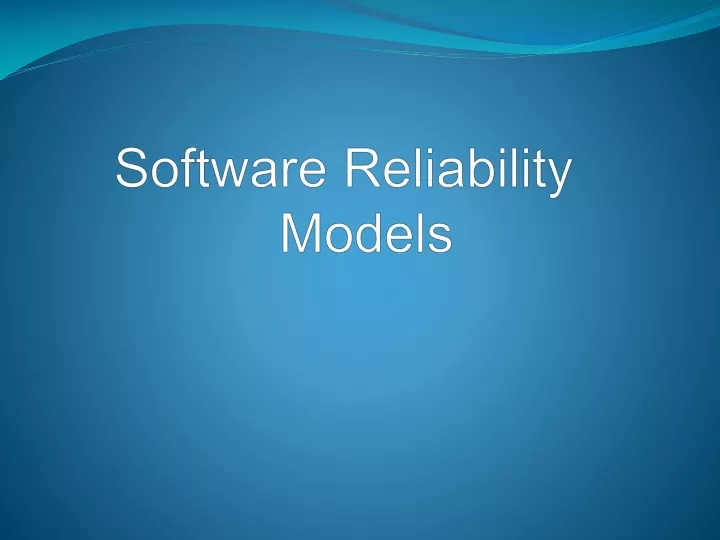 software reliability models
