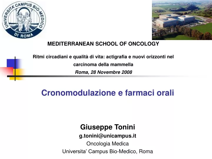 mediterranean school of oncology ritmi circadiani